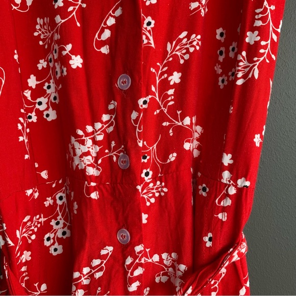 Rue Stiic Red Floral Dress Size 8 - Picture 4 of 6
